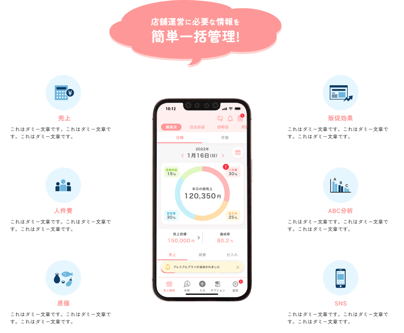 店舗運営に必要な情報を簡単一括管理!